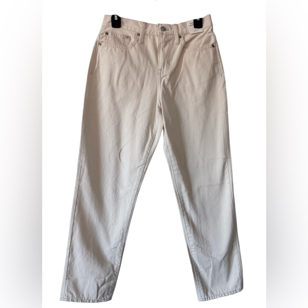 NWT J. Crew Slouchy Boyfriend women’s 25 (2-4) cream denim jeans